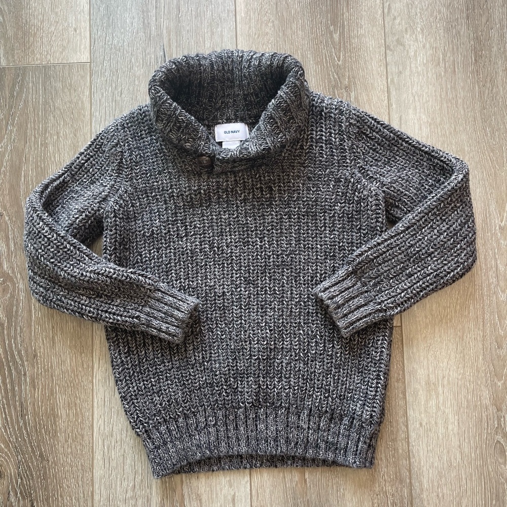 Old Navy Boy Dressy Charcoal Shawl Knit Sweater size 5T